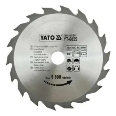 Yato - Vídiový pílový kotúč na drevo 160x20mm 18 zubov