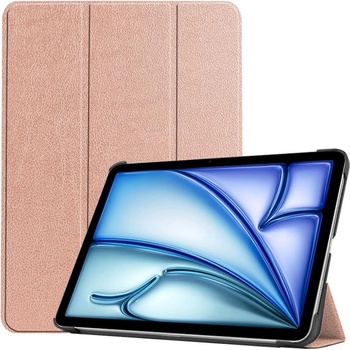 Techsuit FoldPro Leather Case - кожен кейс и поставка за iPad Air 11 (2024) (розово злато)