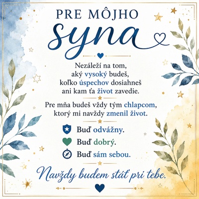 Glanzio luxusná venovacia kartička – Pre syna | Buď sám sebou 11225