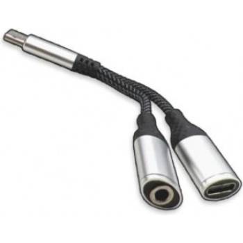 Image 1 of Usb type c към 3, 5 мм адаптер за слушалки и зареждане 2 в 1, sx-03