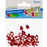 Starpak Self-adhesive wooden ladybugs 13mm 35pcs