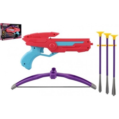 Teddies Kuša 27cm + šípy na prísavky 3ks plast ružová