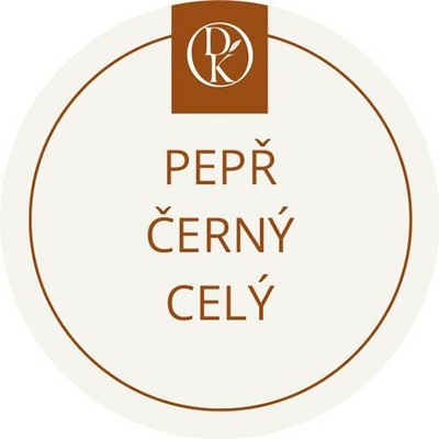 Davídkovo koření Etiketa Pepř černý celý béžová průměr 4,5 cm 1 ks