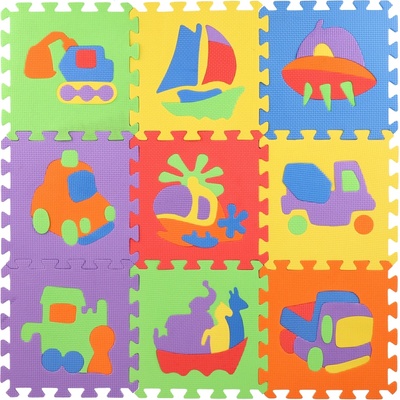 Teddies Pěnové puzzle Dopravní prostředky 29x29x1cm 10ks ve fólii