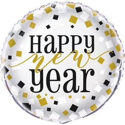 Foliový balonek Happy New Year Unique 46 cm