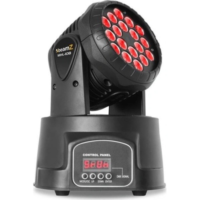 Beamz MHL, pohyblivá hlava, 18 x 3 W, RGB, DMX, čierna (150.999)