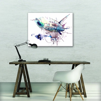 Postershop Obraz na plátně: Malovaná vzducholoď - 80x60 cm