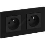 Legrand - Двойна домашна електрическа розетка 250V/16A NILOE STEP черна (LR0033A)