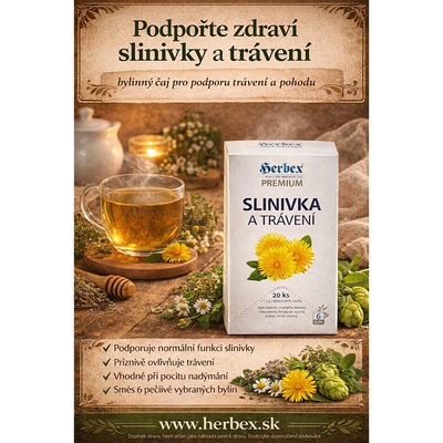 Herbex Čaj Slinivka a trávení 20 x 1,5 g