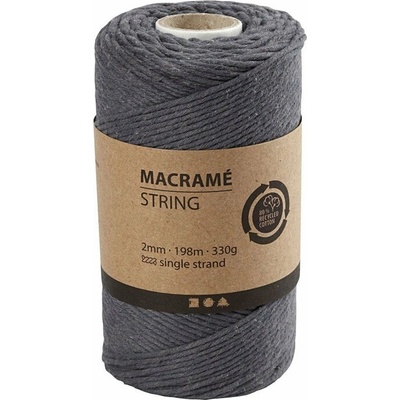 Šňůra na macrame 2 mm x 198 m - grey