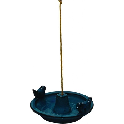 Esschert Design Závesné napájadlo pre vtáky Mia 30 x 10 cm keramika modrá