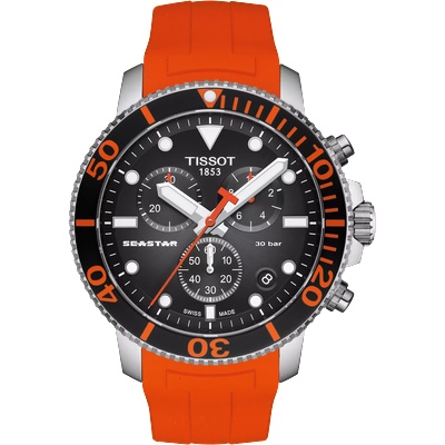 Tissot Мъжки часовник Tissot Seastar 120.417. 17.051. 010, Оранжев (TIS120.417.17.051.01)