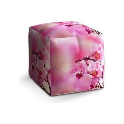 Sablio Taburet Cube Květy orchideje: 40x40x40 cm
