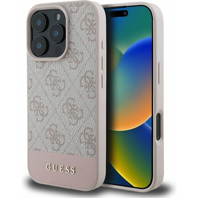 GUESS PU 4G Stripe Zadní Kryt pro iPhone 16 Pro Max Pink Калъф за телефон Guess | Lilav | ЖЕНИ | UNI