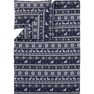 LIVARNO Fleecové povlečení tmavě modrá / bílá 140x200 70x90 – Zboží Mobilmania