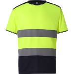 Yoko HI-VIS HVJ400 / Мъжка светлоотразителна тениска - HV жълто/тъмносиня 4XL (79J400zw714)