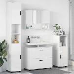 vidaXL Комплект мебели за баня 4 бр. Лъскаво бяло 35 x 30 x 192 см (3393047)