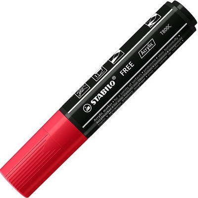 Stabilo Free Acrylic T800C Klínový hrot 4-10 mm karmínový 452898