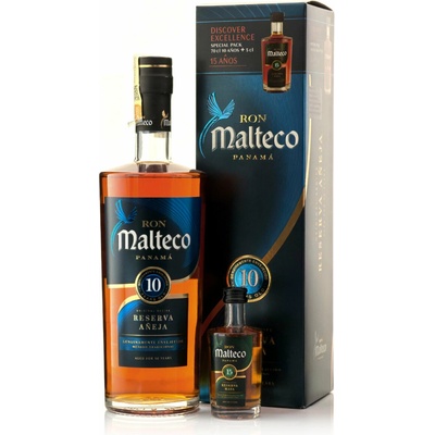 Malteco 10y 40% 0,7 l + miniatura 15y (karton)