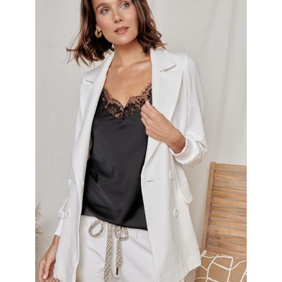 Ecru oversize double-breasted jacket Blue Shadow šedá