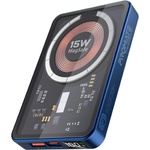 Promate Външна батерия ProMate TRANSPACK PowerBank MagSafe 15W / 3.0 QC, LCD, 10000mAh - Синя