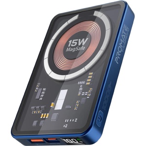 Promate Външна батерия ProMate TRANSPACK PowerBank MagSafe 15W / 3.0 QC, LCD, 10000mAh - Синя