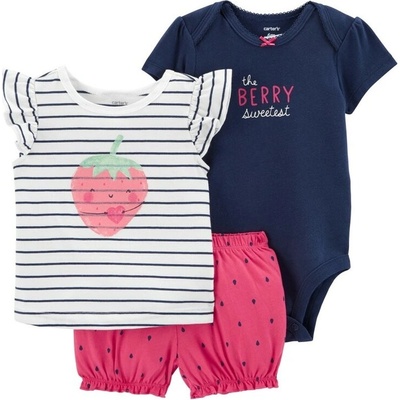 Carter’s Set dielny body kr. rukáv tričko kr. rukáv kraťasy Strawberry Stripes dievča