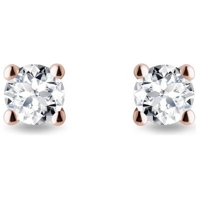 KLENOTA Náušnice z růžového 14k zlata s diamanty K0718044