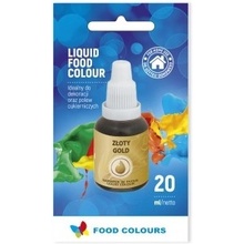 Airbrush perleťová barva tekutá Food Colours New Gold 20 ml