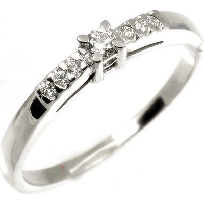 Šperky NM Dámský prsten s diamanty v bílém zlatě 1772 bílá