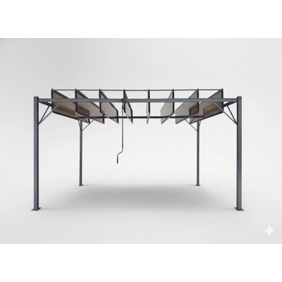 Pro-Tech shop Zahradní pergola s pohyblivými lamelami z polykarbonátu 3x4m hnědá 62037 TUN4023 – Zboží Dáma