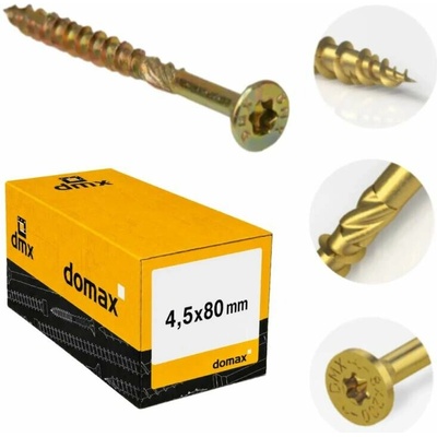 4,5x80mm 100ks Skrutky do dreva CS - zápustná hlava TORX Domax