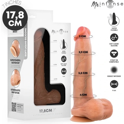 Mr intense bruce s silicone dildo with testicles 17.8 cm