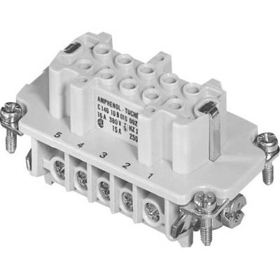Amphenol C146 10B010 002 1-1 konektorová vložka, zásuvka Heavy|mate® C146 Počet kontaktů 10 + PE 1 ks