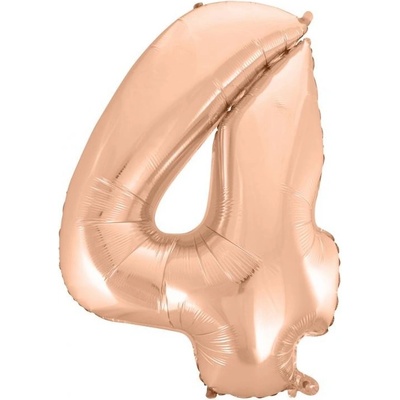 GODAN B&C Foliový balónek Number 4 růžové zlato 92 cm