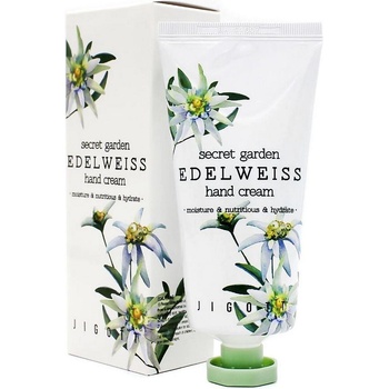 Jigott Крем за ръце с еделвайс, растителни екстракти и бета-глюкан JIGOTT SECRET GARDEN EDELWEISS HAND CREAM 100 ml