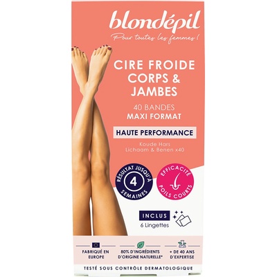 Blondépil Cire Froide Corps & Jambes Studené voskové pásky na tělo a nohy 40 ks