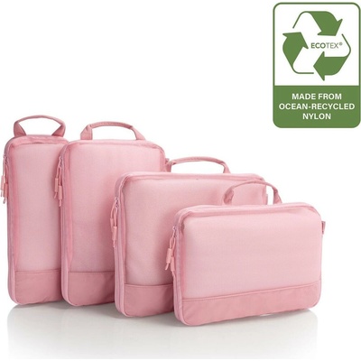 Heys Ecotex Compression Packing Cube 4 Pc Set Pink Sand