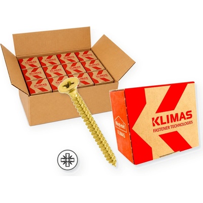 Klimas Wkret-Met 4,5x70mm - 1 Kartón (16x250 ks) - PZ Skrutky do dreva so zapustenou hlavou (krížové), KMH