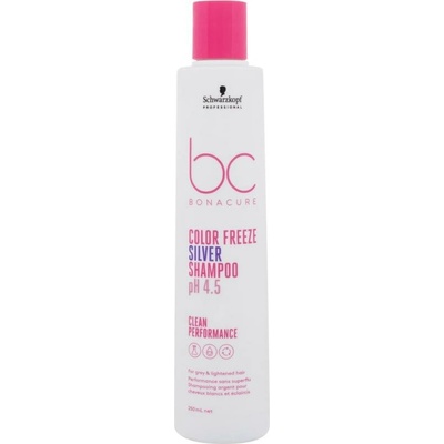 Schwarzkopf Professional BC Bonacure Color Freeze pH 4.5 Shampoo Silver neutralizační šampon pro šedé a zesvětlené vlasy 250 ml