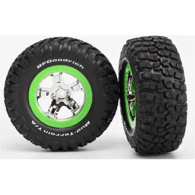 Traxxas колело 2.2/3.0", диск SCT сребристо-зелен, гума KM2 (2)