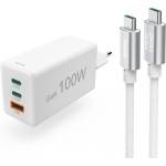 Hama Комплект Бързо зарядно и кабел за зареждане, 100 W GaN, 2x USB-C PD, 1x USB-A QC (HAMA-200027) - Allstore