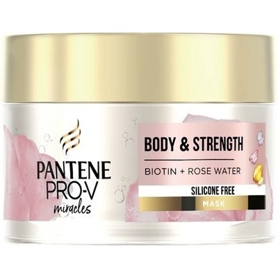 Pantene Pro V Maska na vlasy Body & Strength Biotin + Rose Water 160 ml
