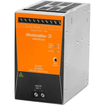 Weidmüller PRO DCDC 480W 24V 20A DC / DC menič napätia, 24 V/DC, 20 A, 480 W, výstupy 1 x