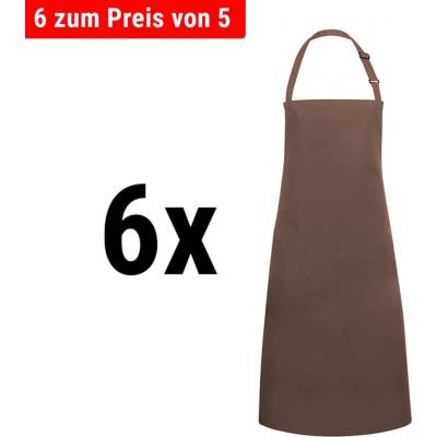 G.Gastro 6 ks Karlowsky Zástěra s laclem Basic světle hnědá D9785921