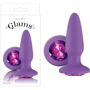 Анален плъг с кристали, истинско изкушение - Glams Medium Purple (NSTOYS0662)