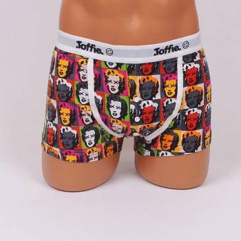 Image 1 of Мъжки памучен боксер с бели кантове и разноцветни образи