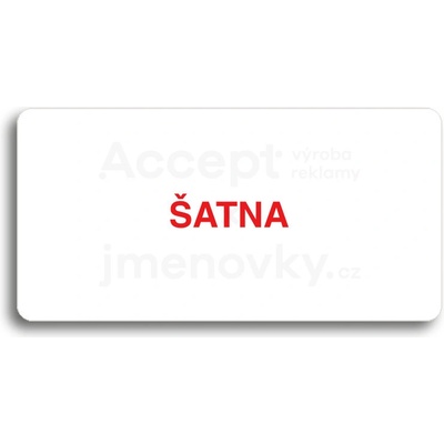 ACCEPT Piktogram ŠATNA - bílá tabulka - barevný tisk bez rámečku