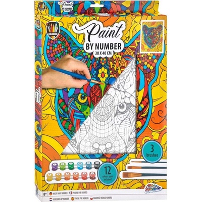 GRAFIx Malování podle čísel Tygr plátno na rámu 30 x 40 cm