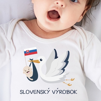 Detské body s potlačou Slovenský výrobok Biela